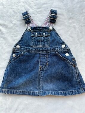 Old Navy Dark Blue Denim Pinafore Overall Skirt